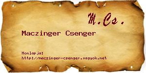 Maczinger Csenger névjegykártya